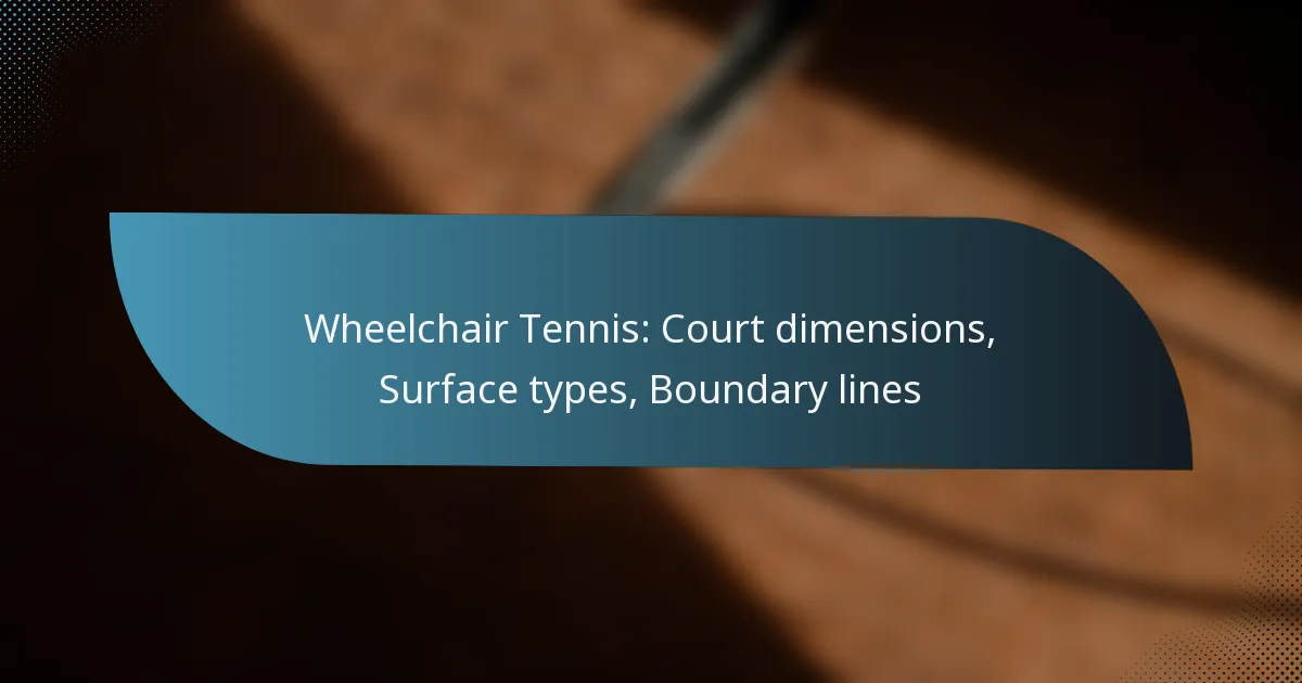 Wheelchair Tennis: Court dimensions, Surface types, Boundary lines