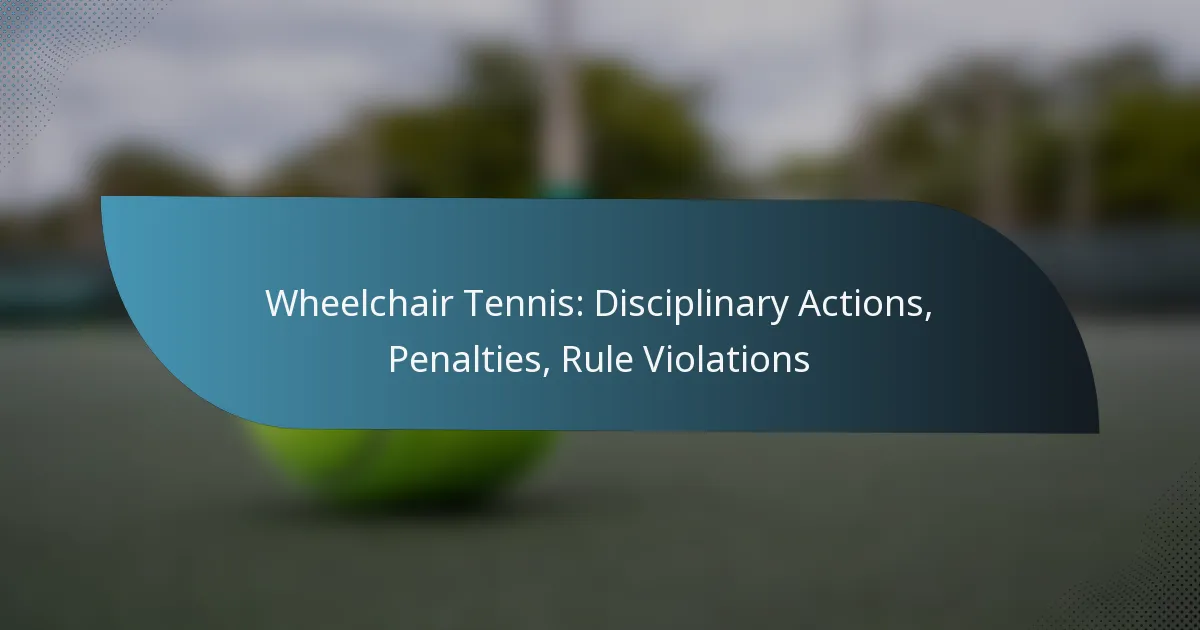 Wheelchair Tennis: Disciplinary Actions, Penalties, Rule Violations