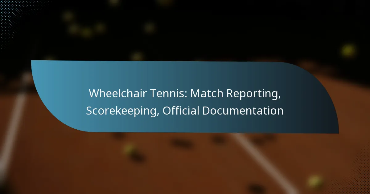 Wheelchair Tennis: Match Reporting, Scorekeeping, Official Documentation
