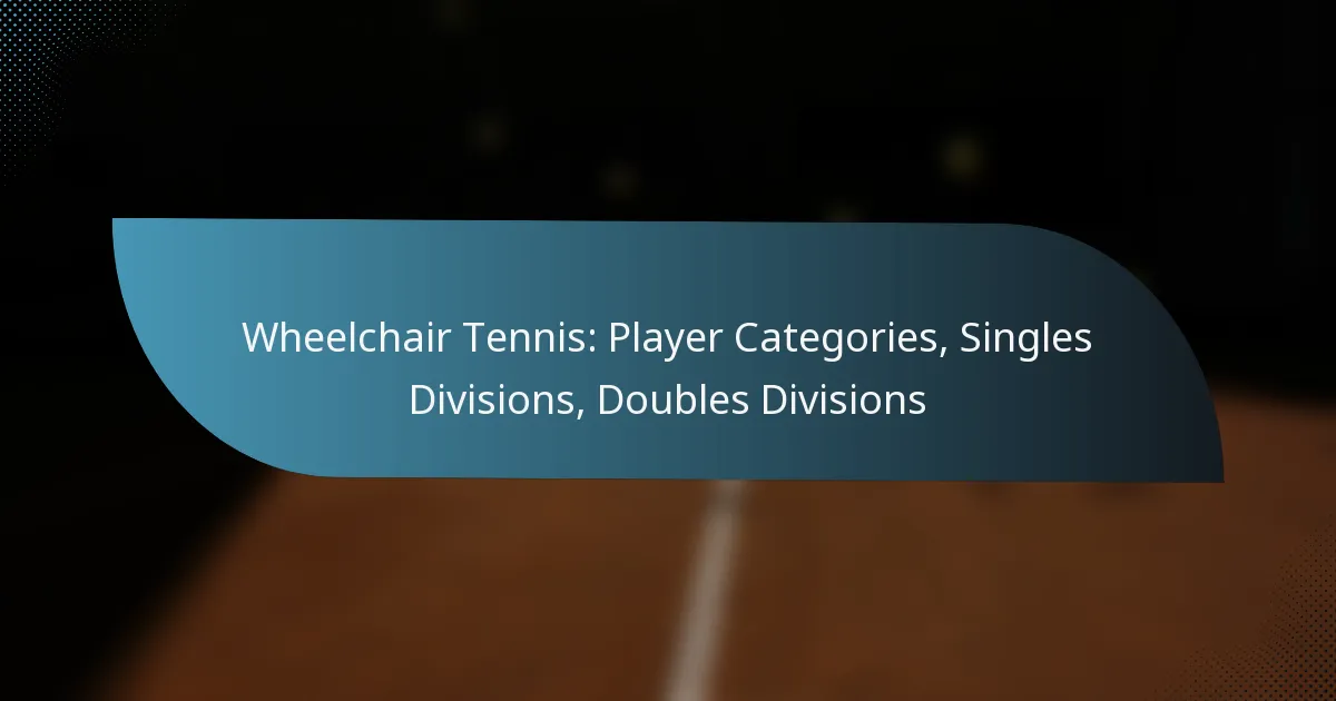 Wheelchair Tennis: Player Categories, Singles Divisions, Doubles Divisions