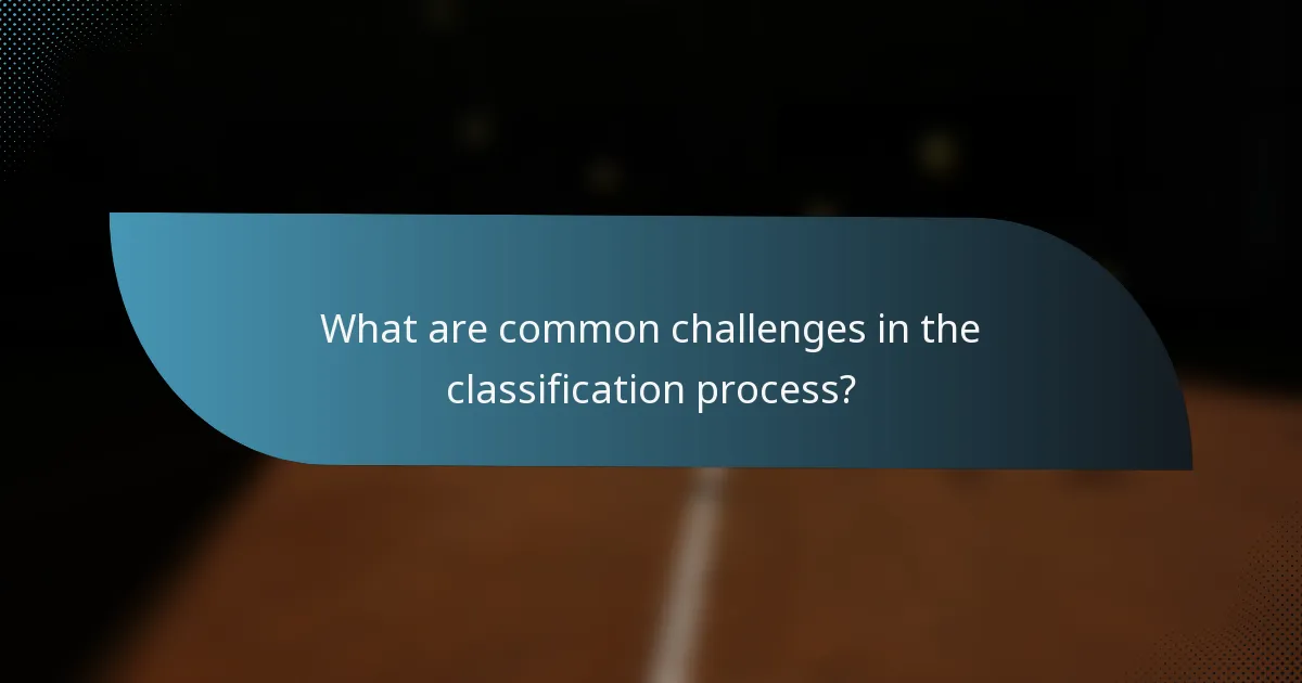 What are common challenges in the classification process?