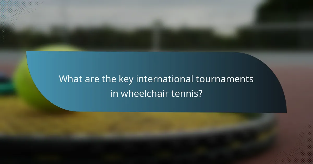 What are the key international tournaments in wheelchair tennis?