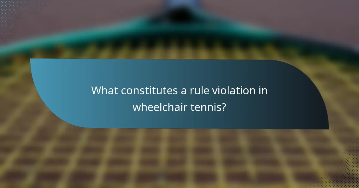 What constitutes a rule violation in wheelchair tennis?