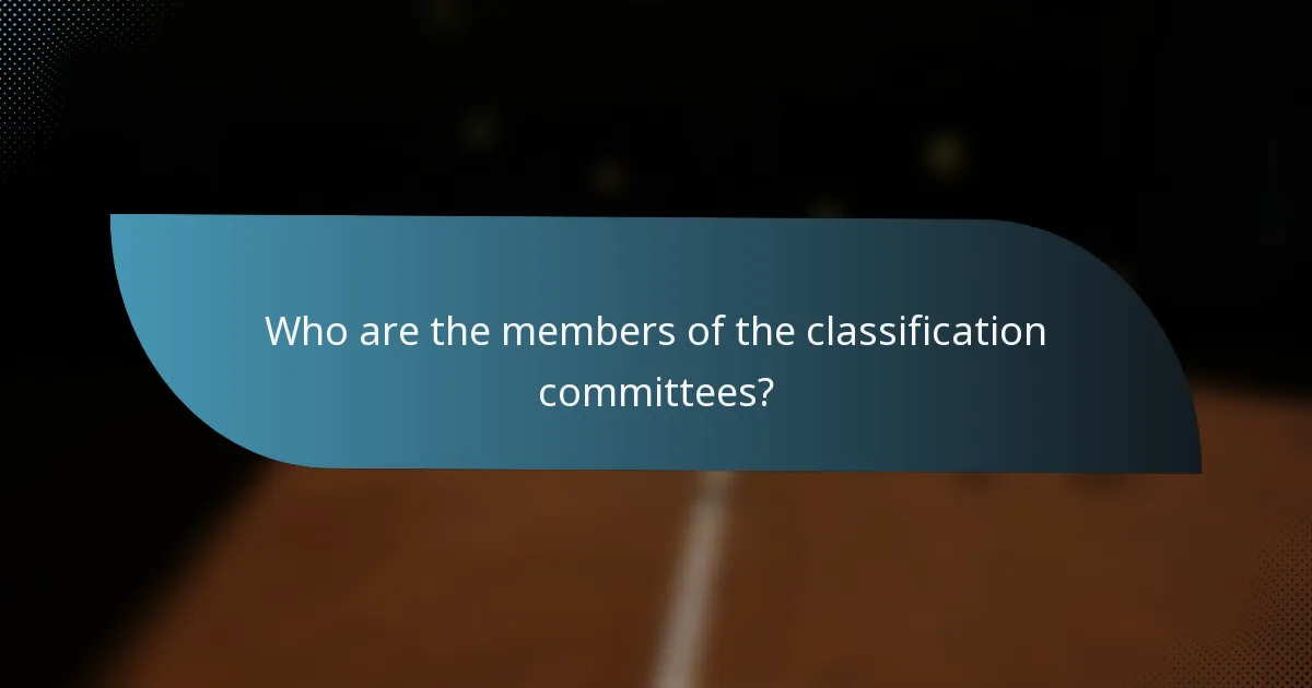 Who are the members of the classification committees?