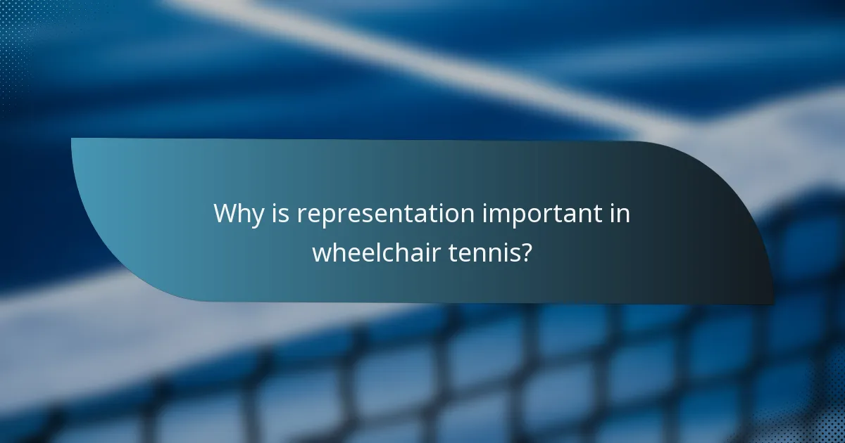 Why is representation important in wheelchair tennis?